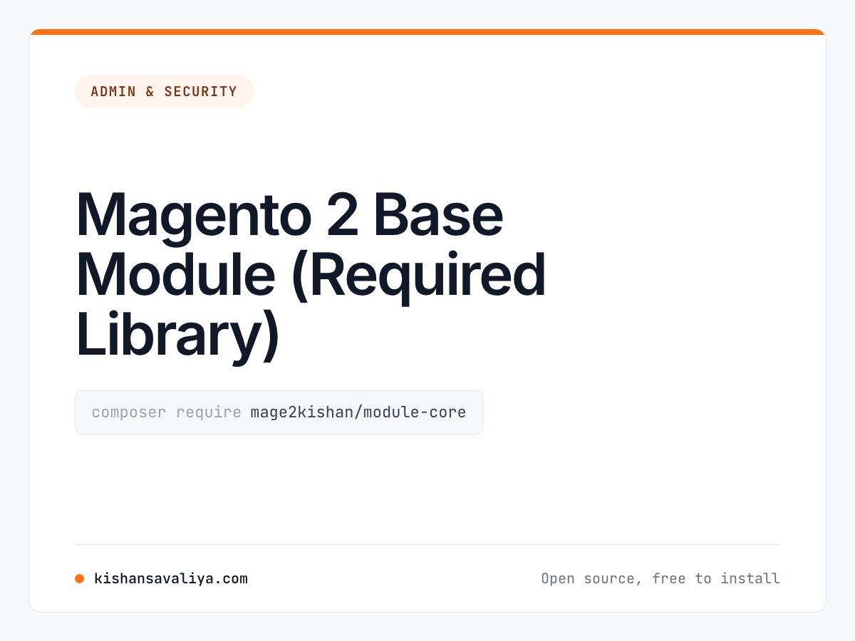 Magento 2 Base Module (Required Library) cover