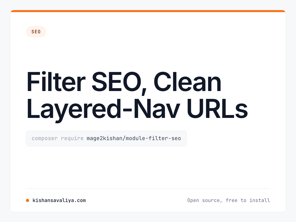 Filter SEO, Clean Layered-Nav URLs cover