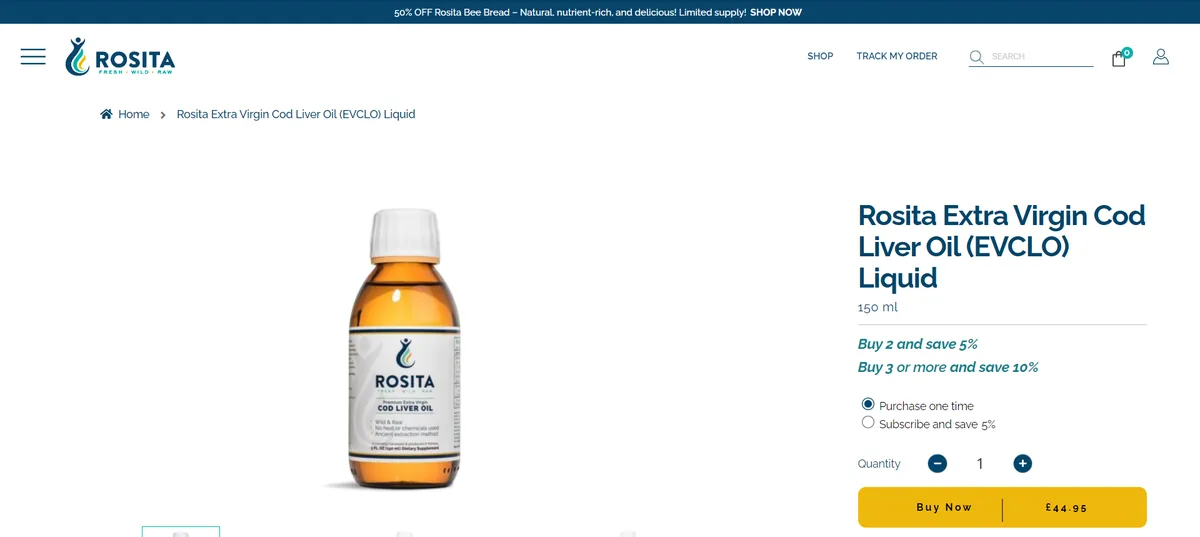 Rosita Real Foods, product details page