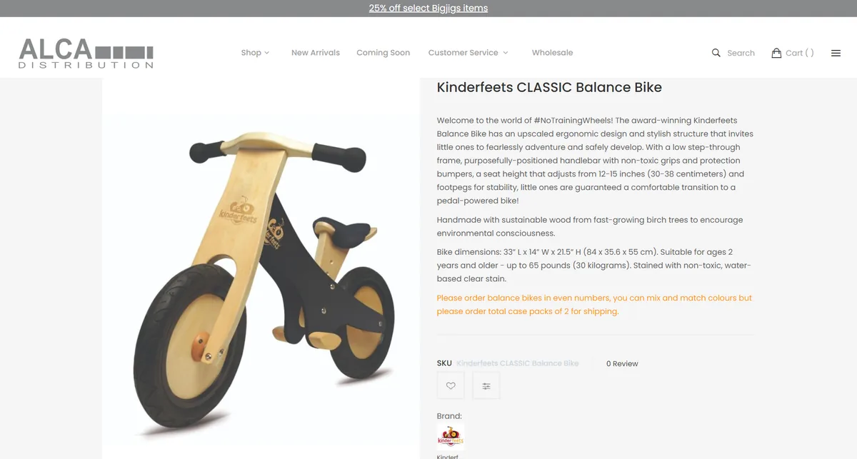 Alca Distribution, product view page
