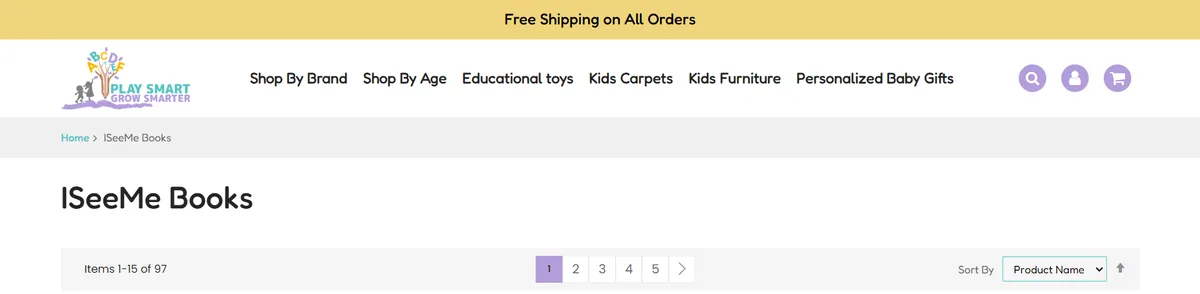Alphabet Trains, category view page
