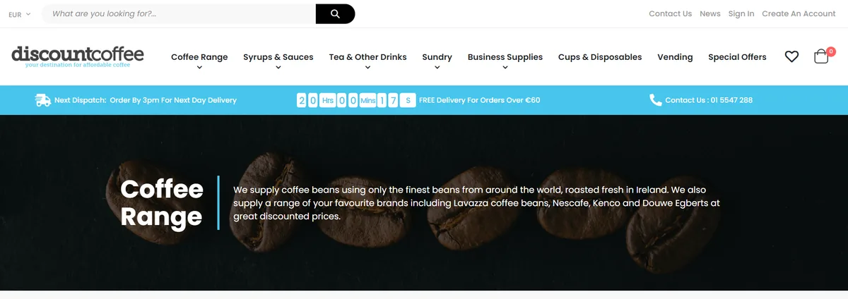 Discount Coffee, category view page