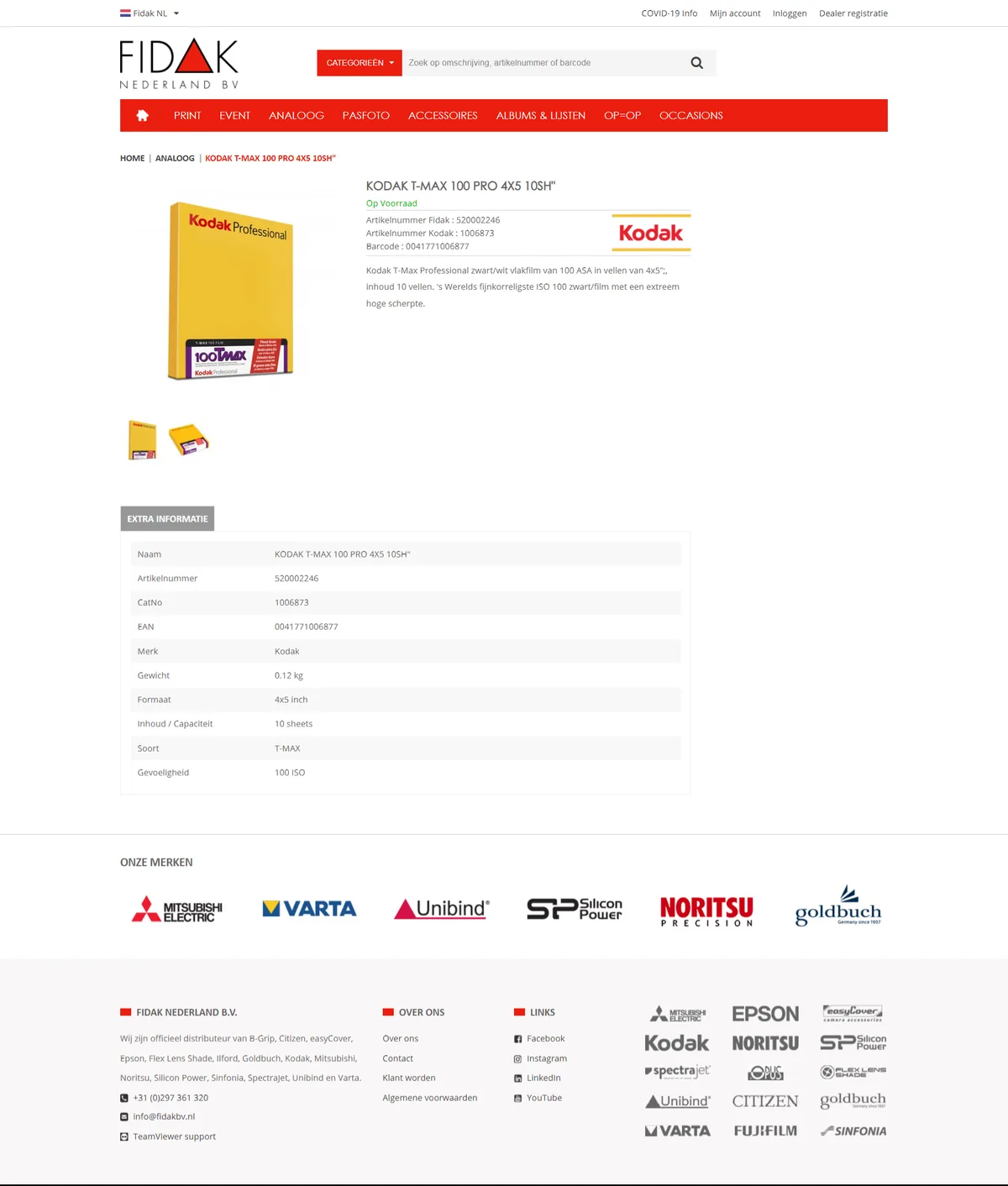 Fidak BV, product view