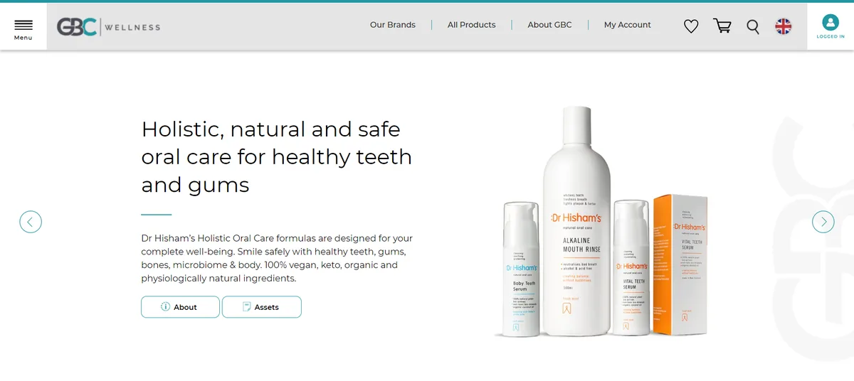 GBC Wellness, after login products list page