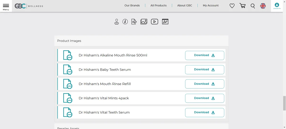 GBC Wellness, download product attachments feature