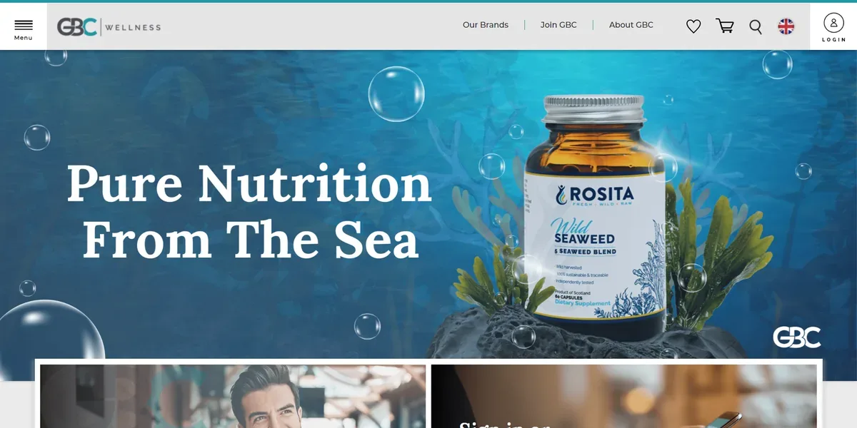 GBC Wellness storefront, home page