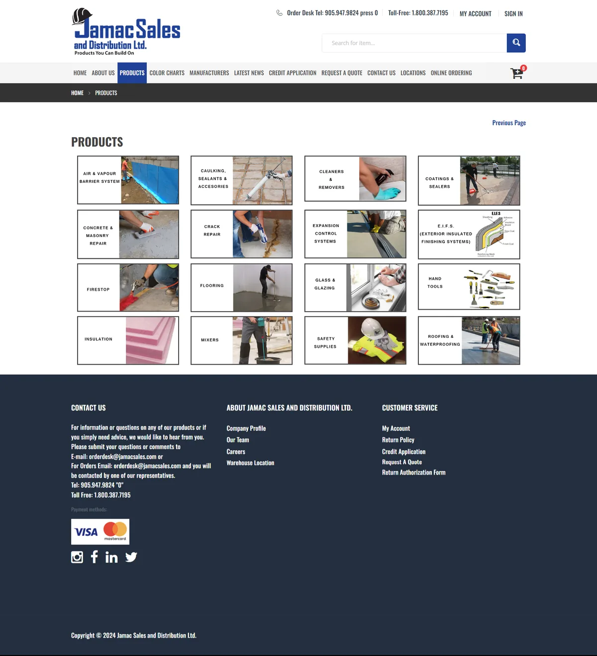 Jamac Sales, category view