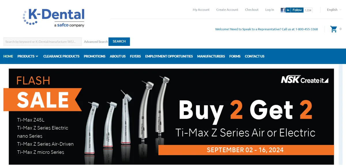 K Dental storefront, home page