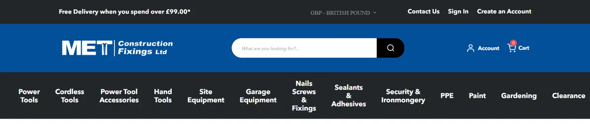 MET Construction Fixings, product view page
