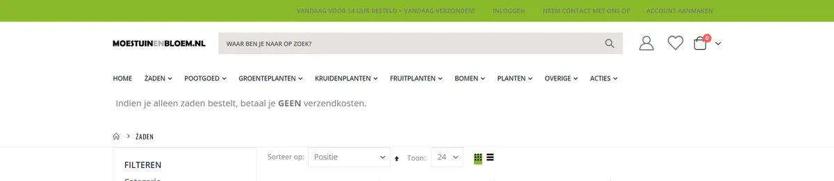 Moestuin en Bloem, category list page