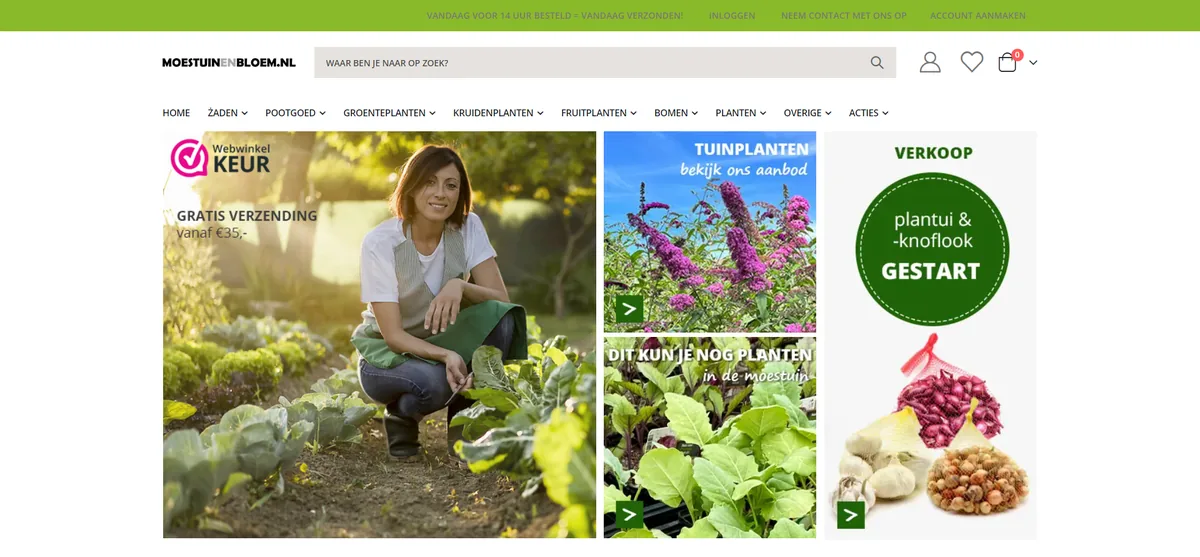 Moestuin en Bloem storefront, home page