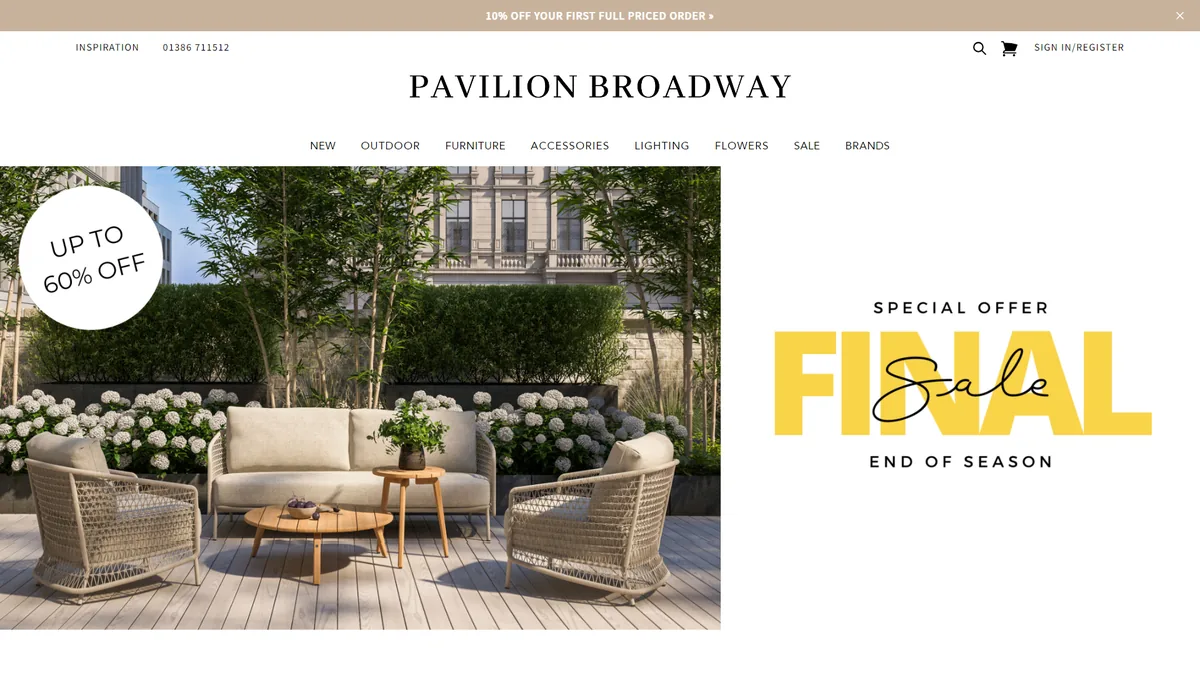 Pavilion Broadway, home page
