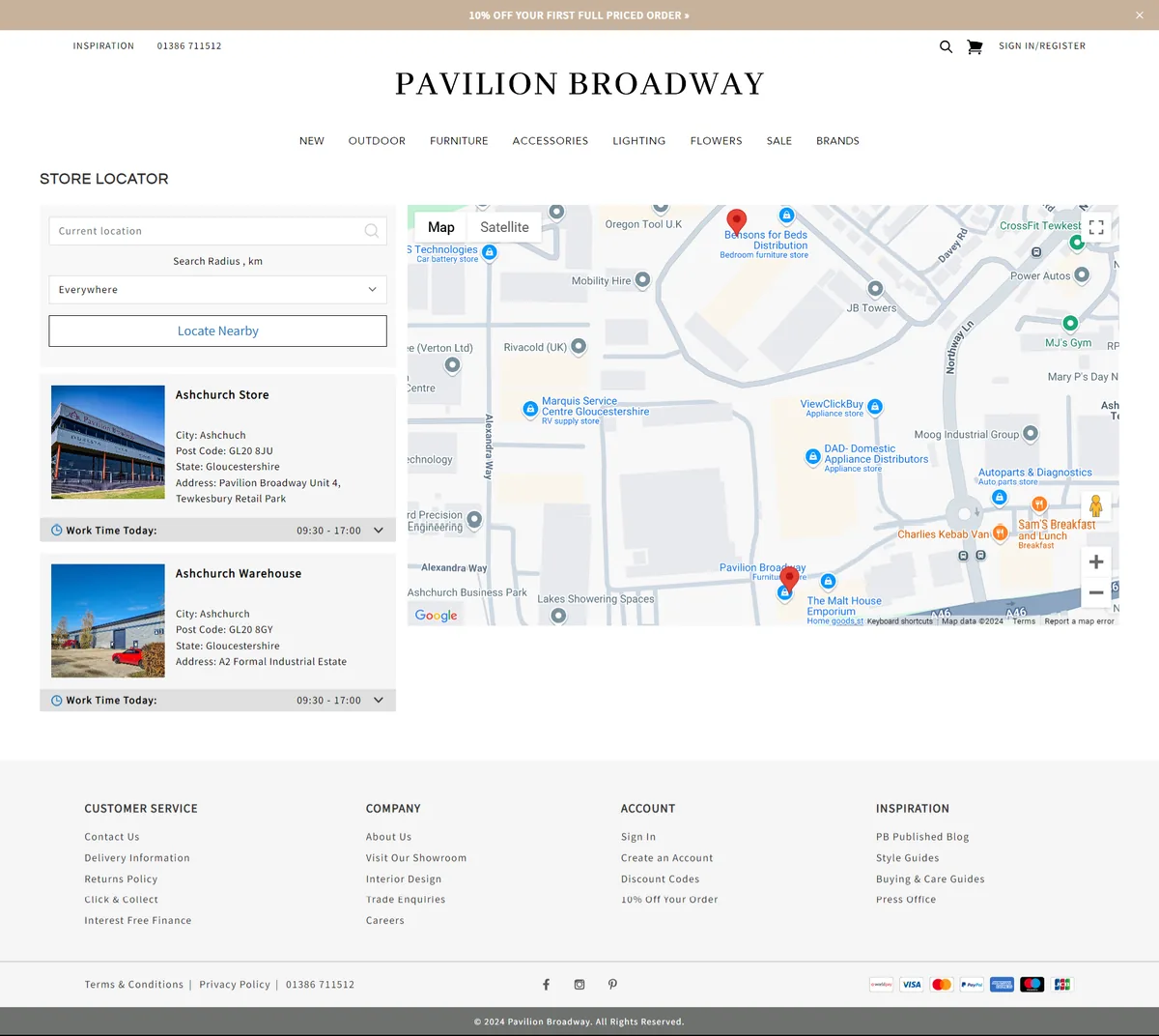 Pavilion Broadway, store locator page