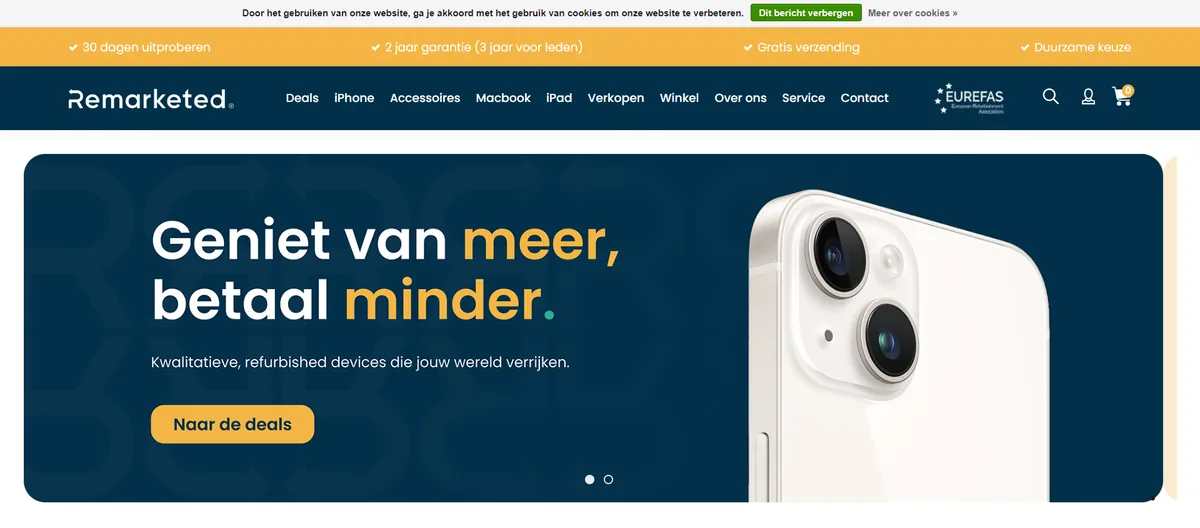 Remarketed storefront, home page