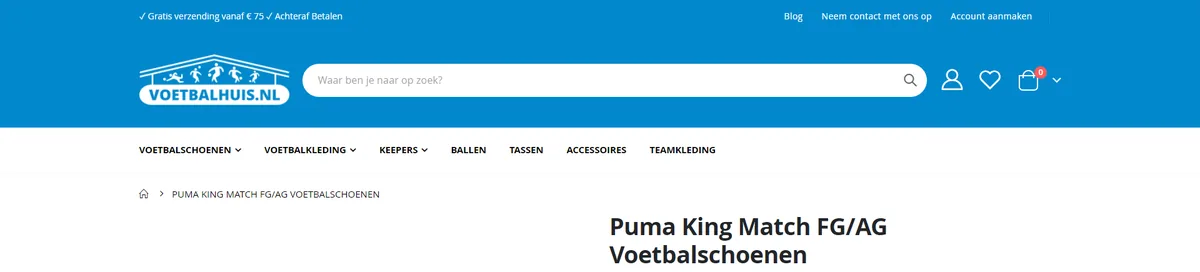 Voetbalhuis, product view