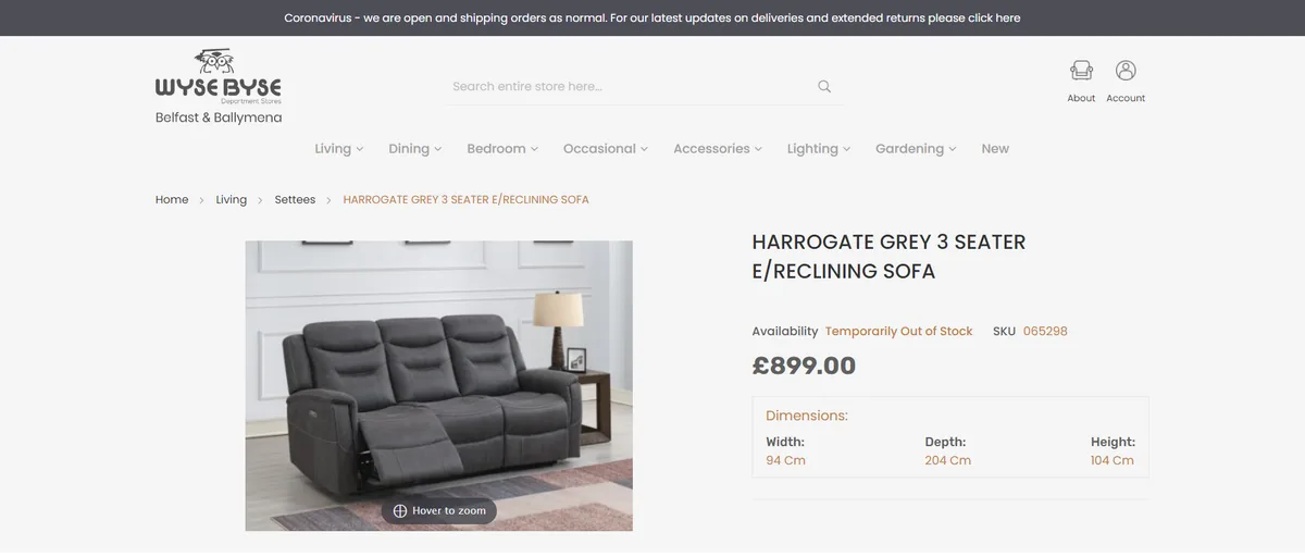 Wysebyse, product view page