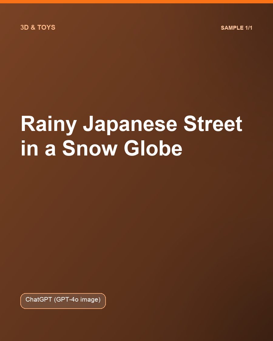 Rainy Japanese Street in a Snow Globe