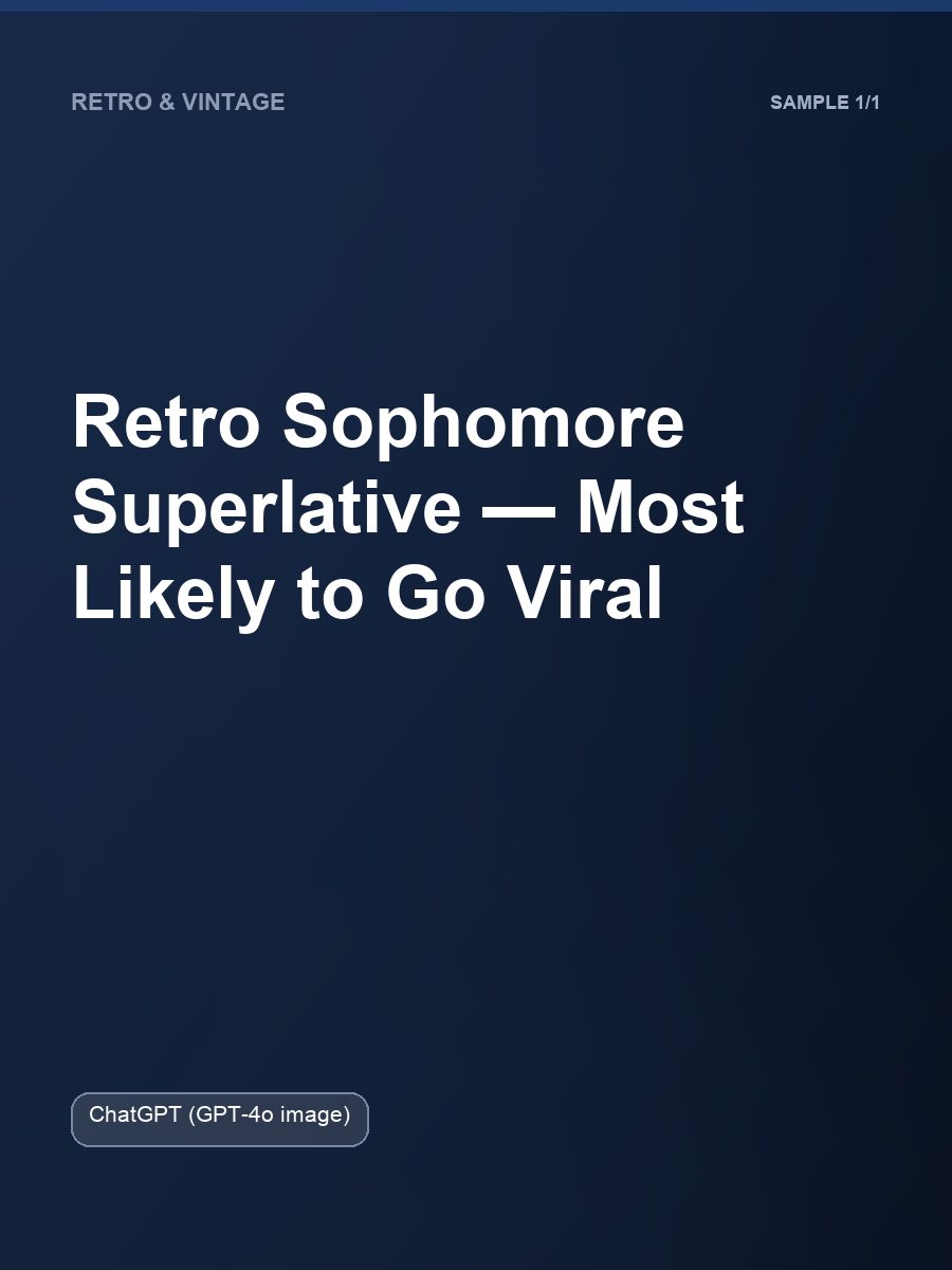 Retro Sophomore Superlative, Most Likely to Go Viral