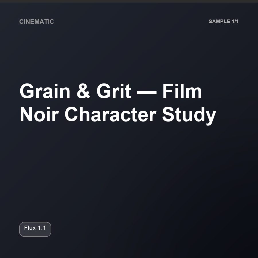 Grain & Grit, Film Noir Character Study