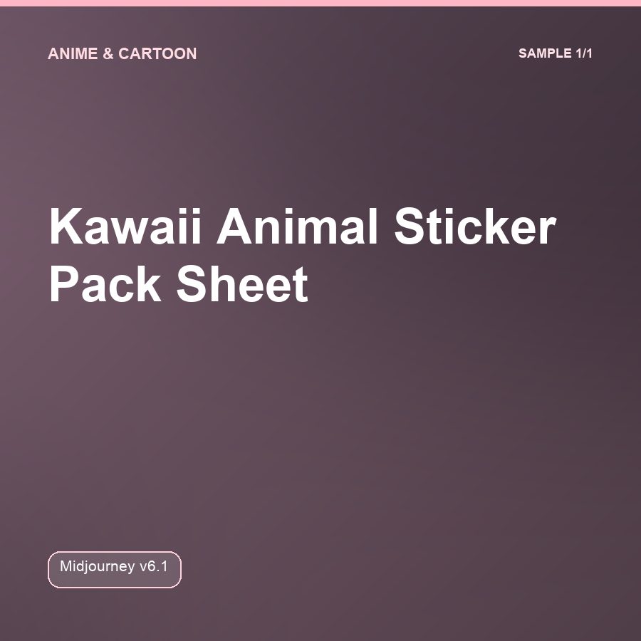 Kawaii Animal Sticker Pack Sheet