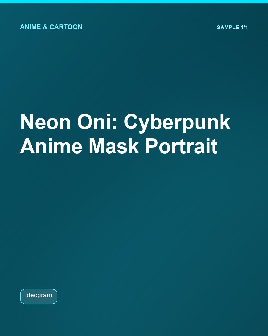 Neon Oni: Cyberpunk Anime Mask Portrait