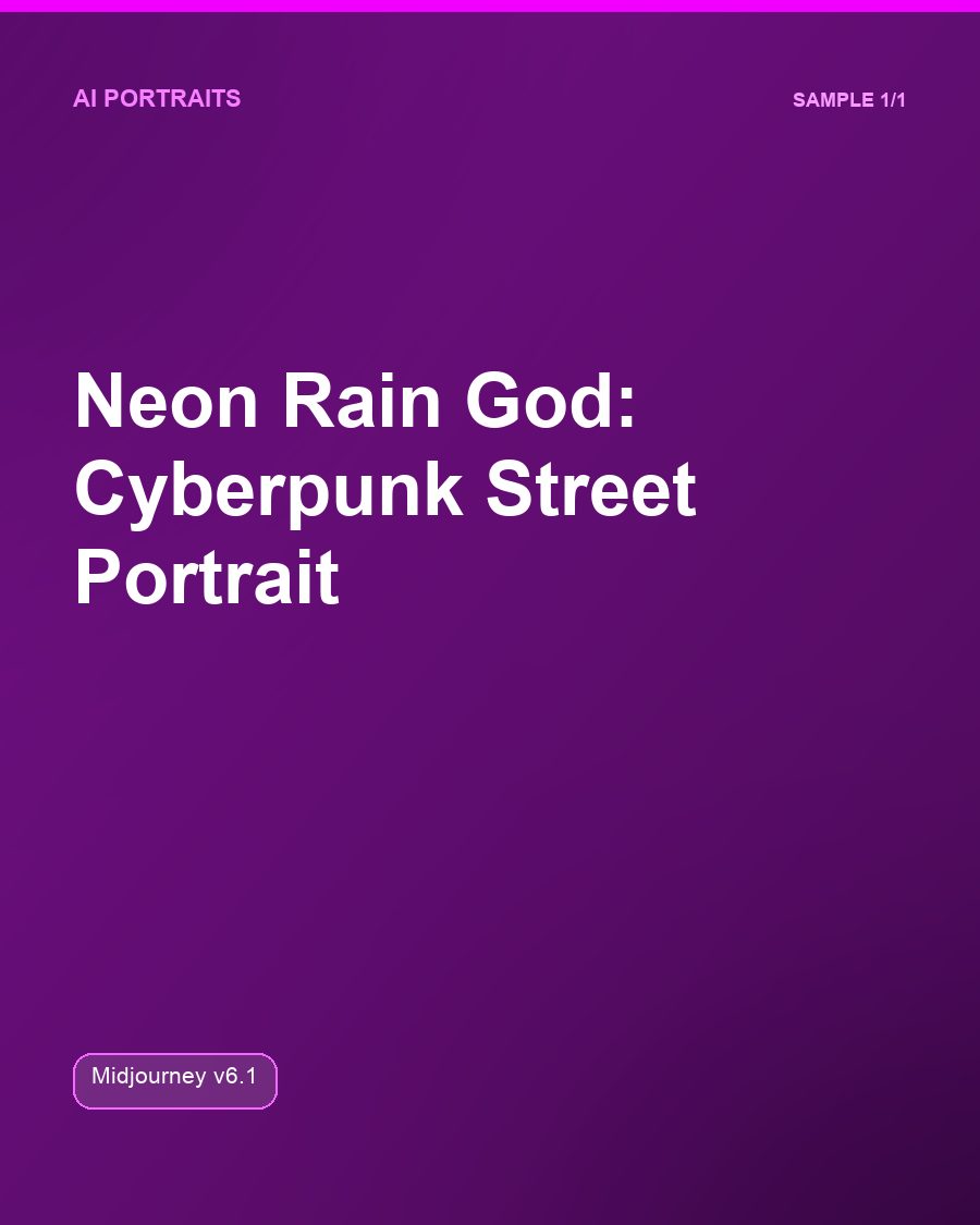 Neon Rain God: Cyberpunk Street Portrait