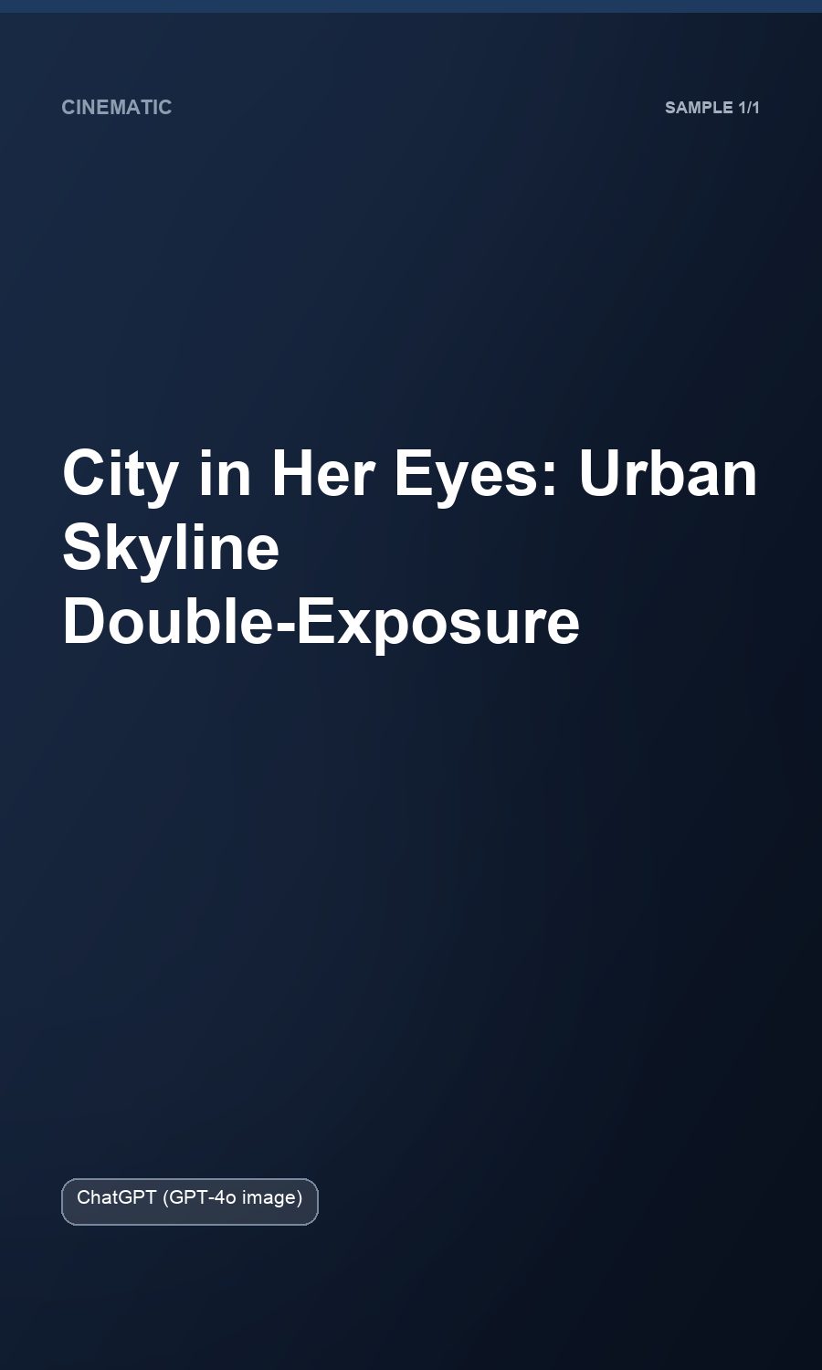 City in Her Eyes: Urban Skyline Double-Exposure