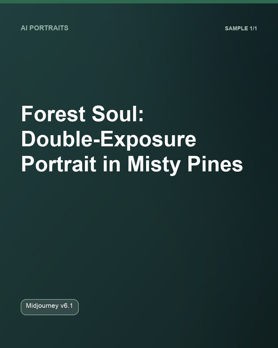Forest Soul: Double-Exposure Portrait in Misty Pines