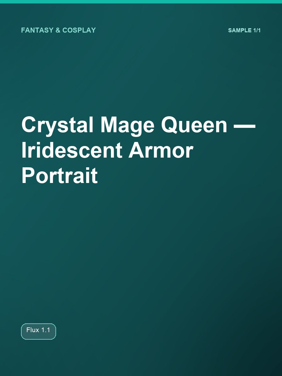 Crystal Mage Queen, Iridescent Armor Portrait