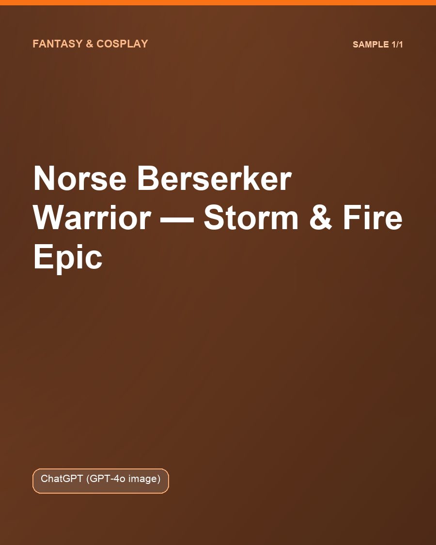 Norse Berserker Warrior, Storm & Fire Epic