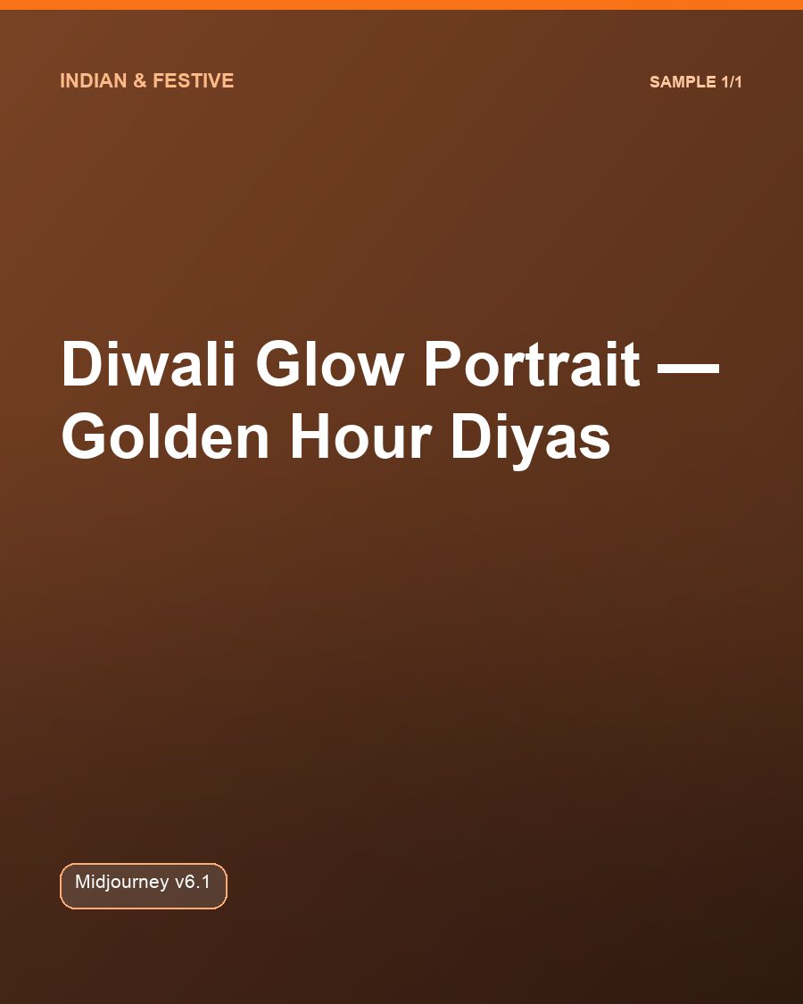 Diwali Glow Portrait, Golden Hour Diyas