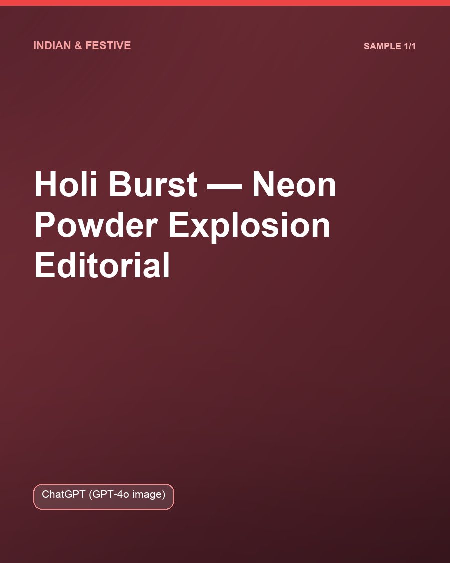 Holi Burst, Neon Powder Explosion Editorial