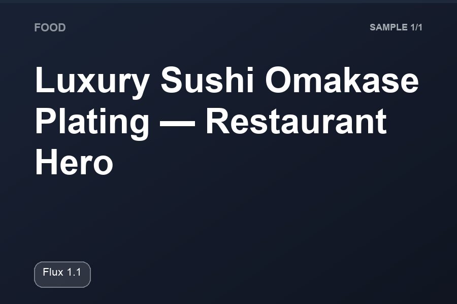 Luxury Sushi Omakase Plating, Restaurant Hero