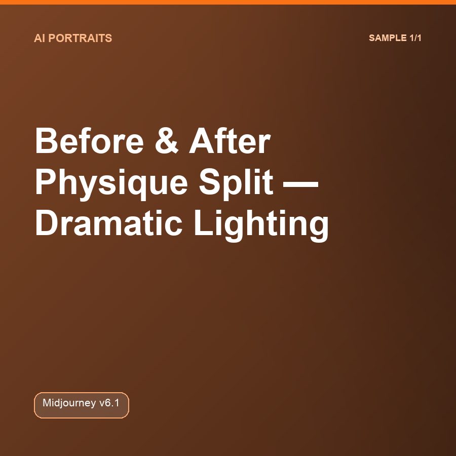 Before & After Physique Split, Dramatic Lighting