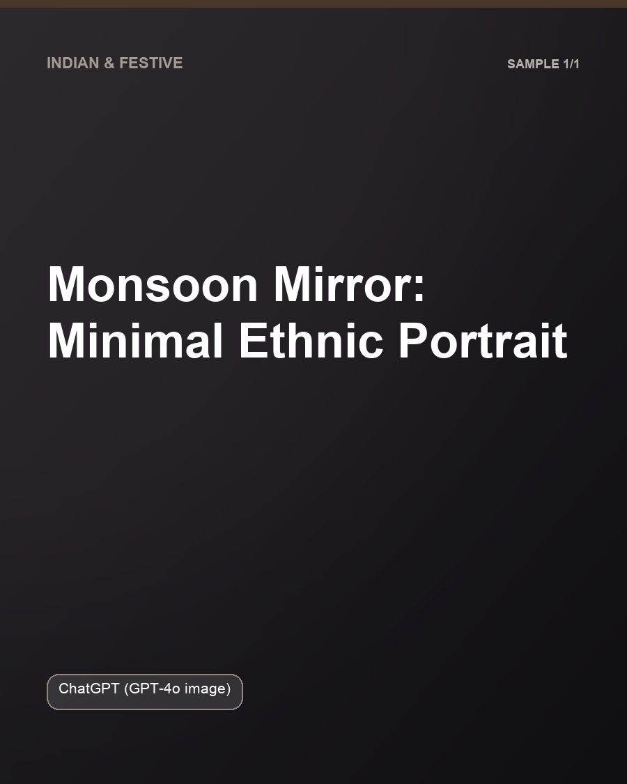 Monsoon Mirror: Minimal Ethnic Portrait