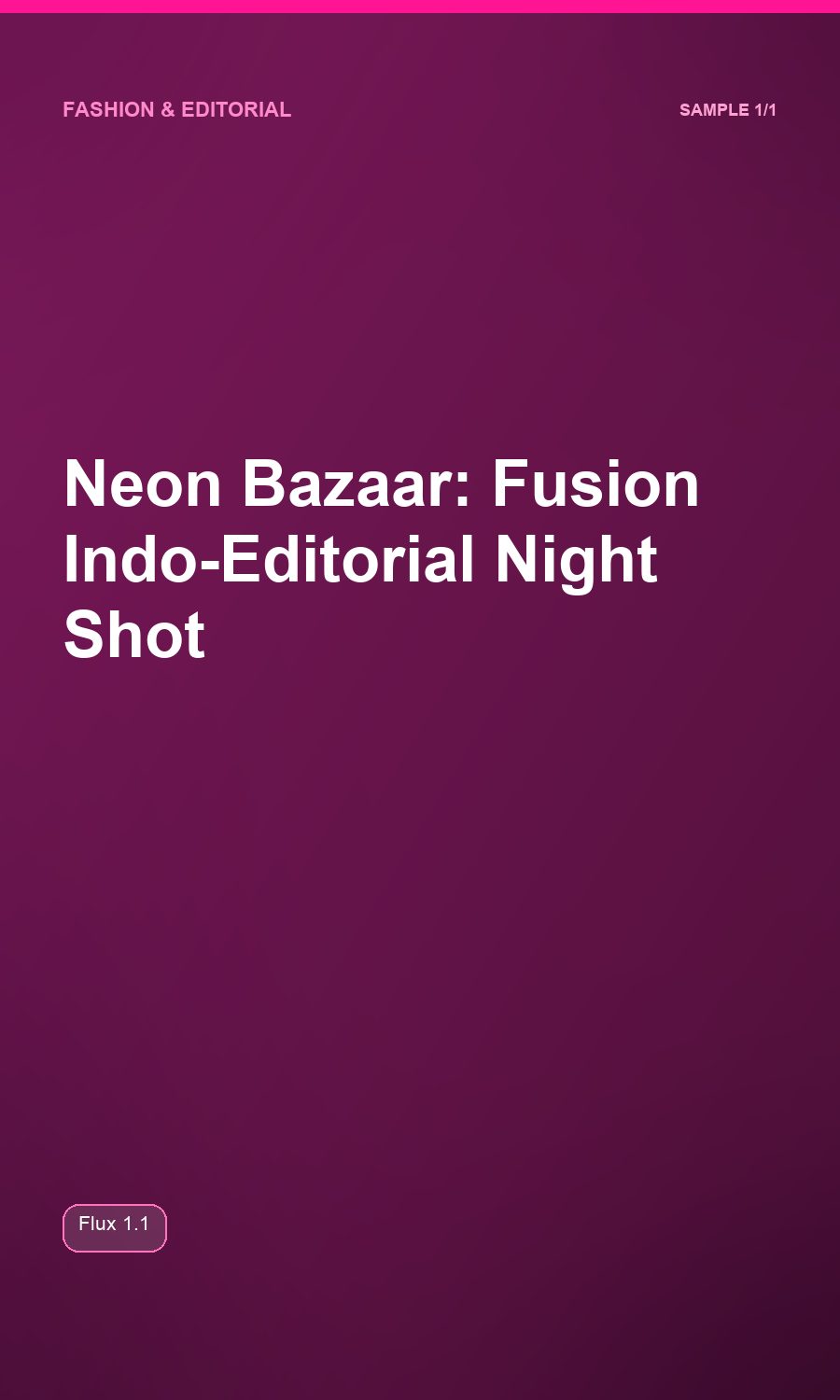 Neon Bazaar: Fusion Indo-Editorial Night Shot