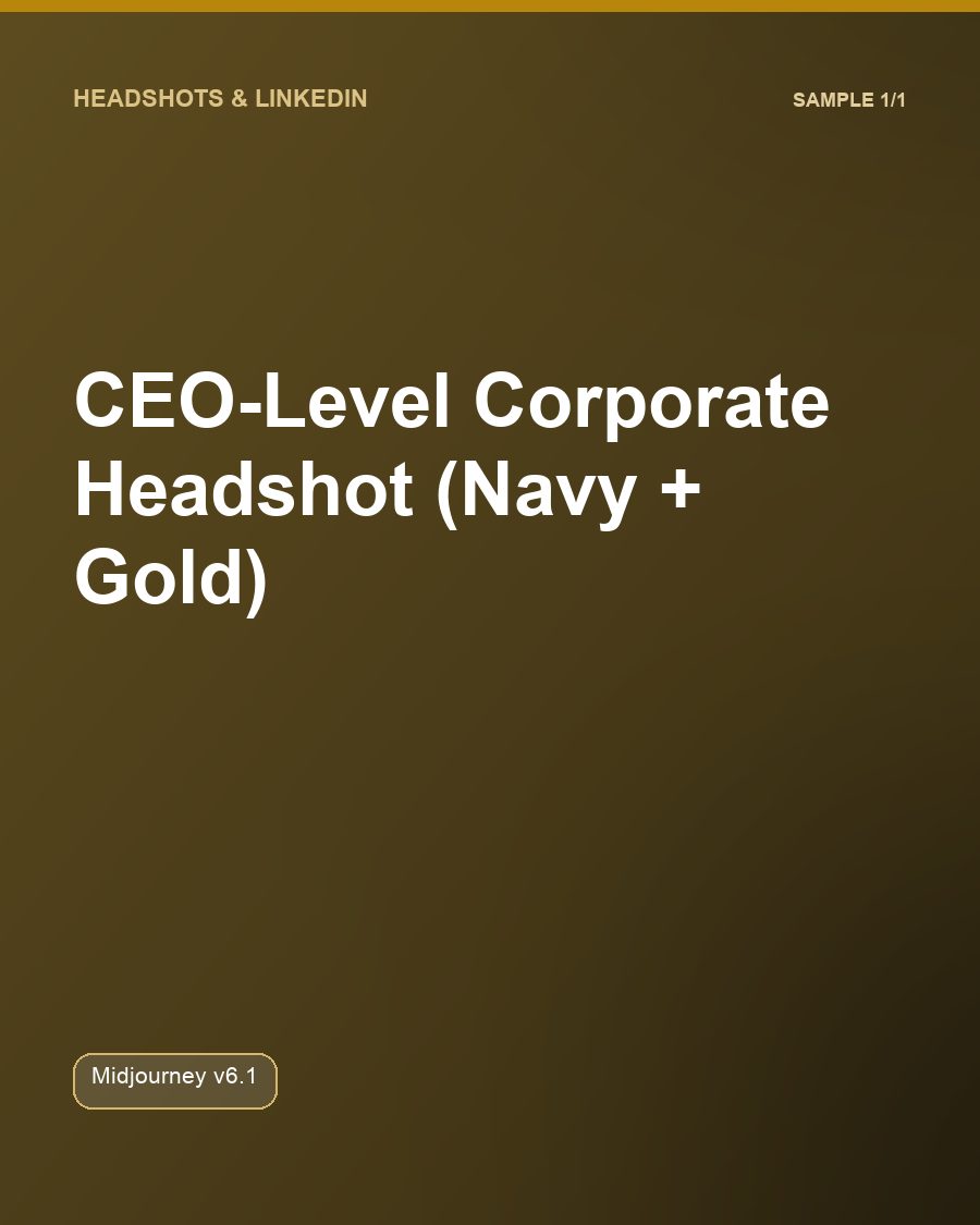 CEO-Level Corporate Headshot (Navy + Gold)