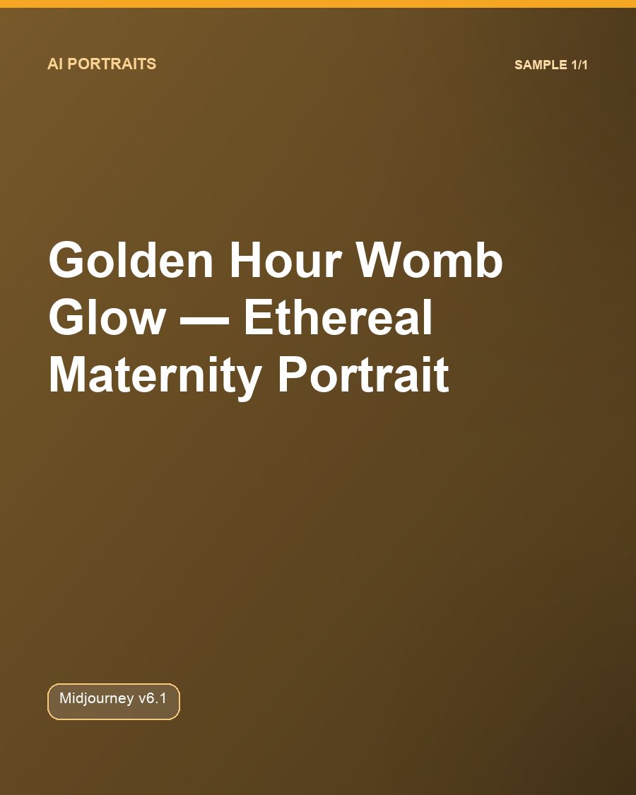 Golden Hour Womb Glow, Ethereal Maternity Portrait