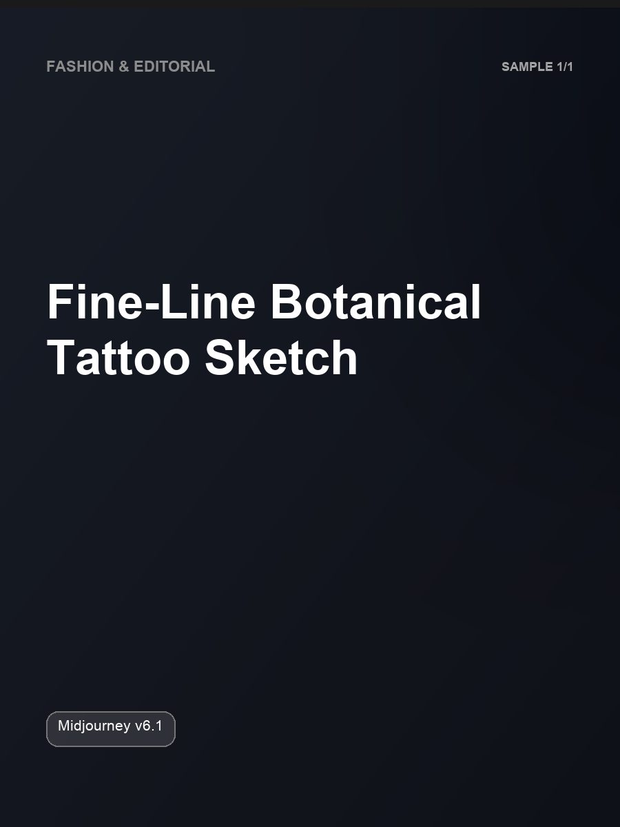 Fine-Line Botanical Tattoo Sketch