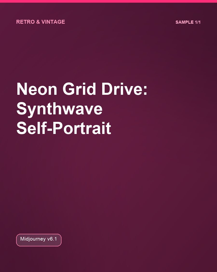 Neon Grid Drive: Synthwave Self-Portrait