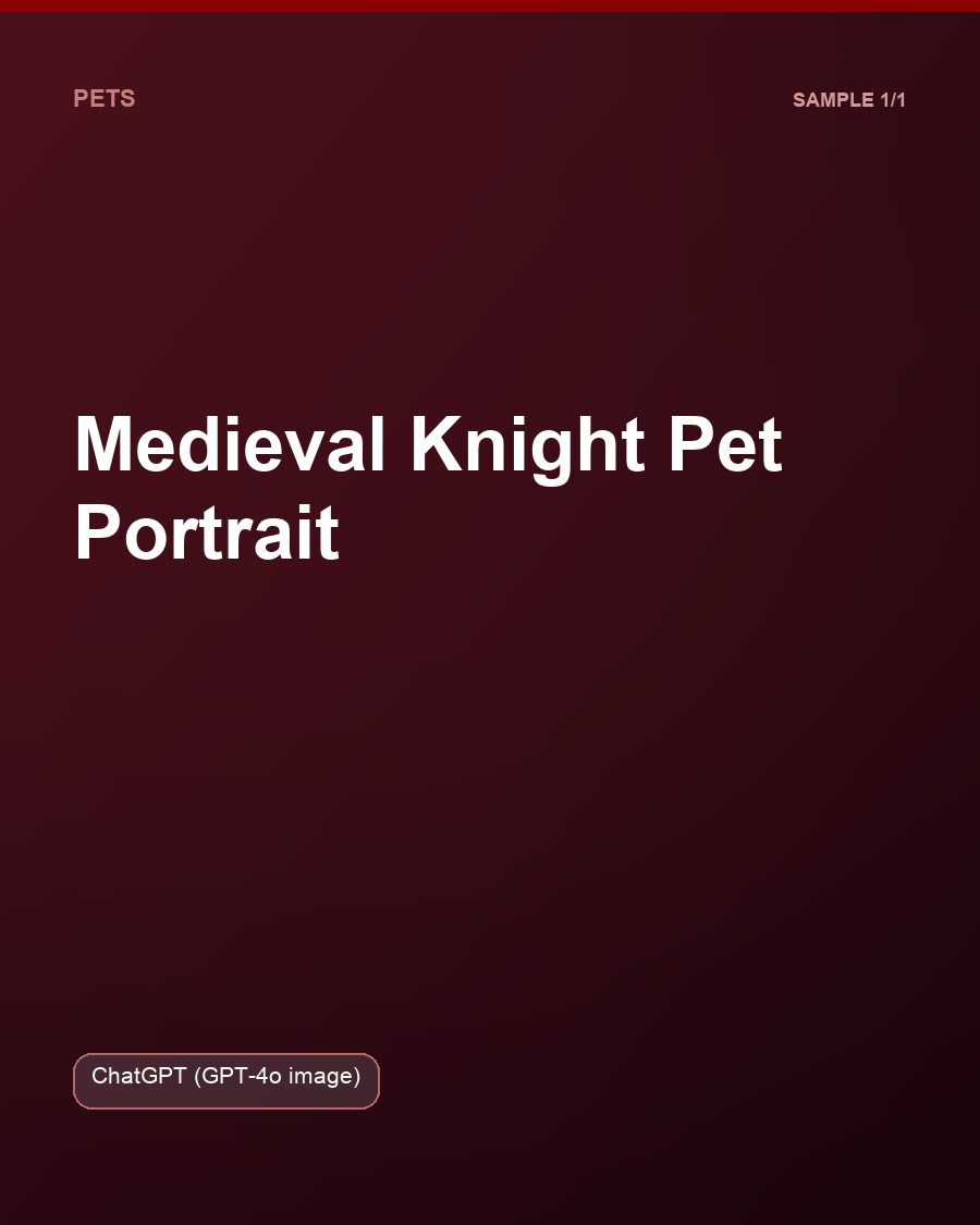 Medieval Knight Pet Portrait