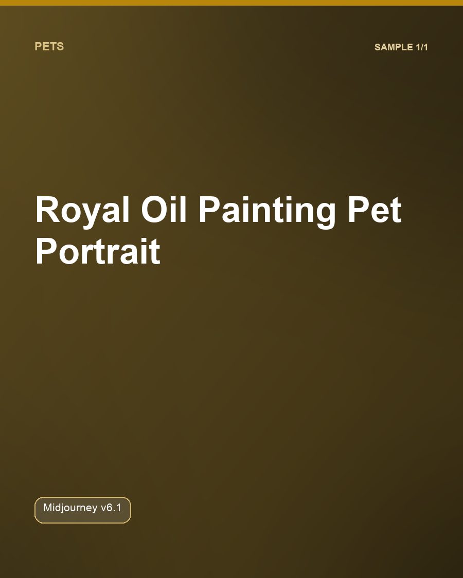 Royal Oil Painting Pet Portrait