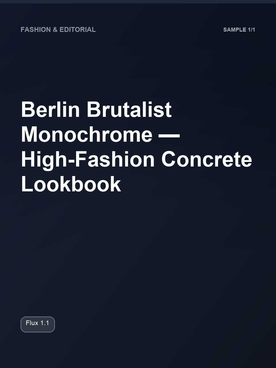 Berlin Brutalist Monochrome, High-Fashion Concrete Lookbook