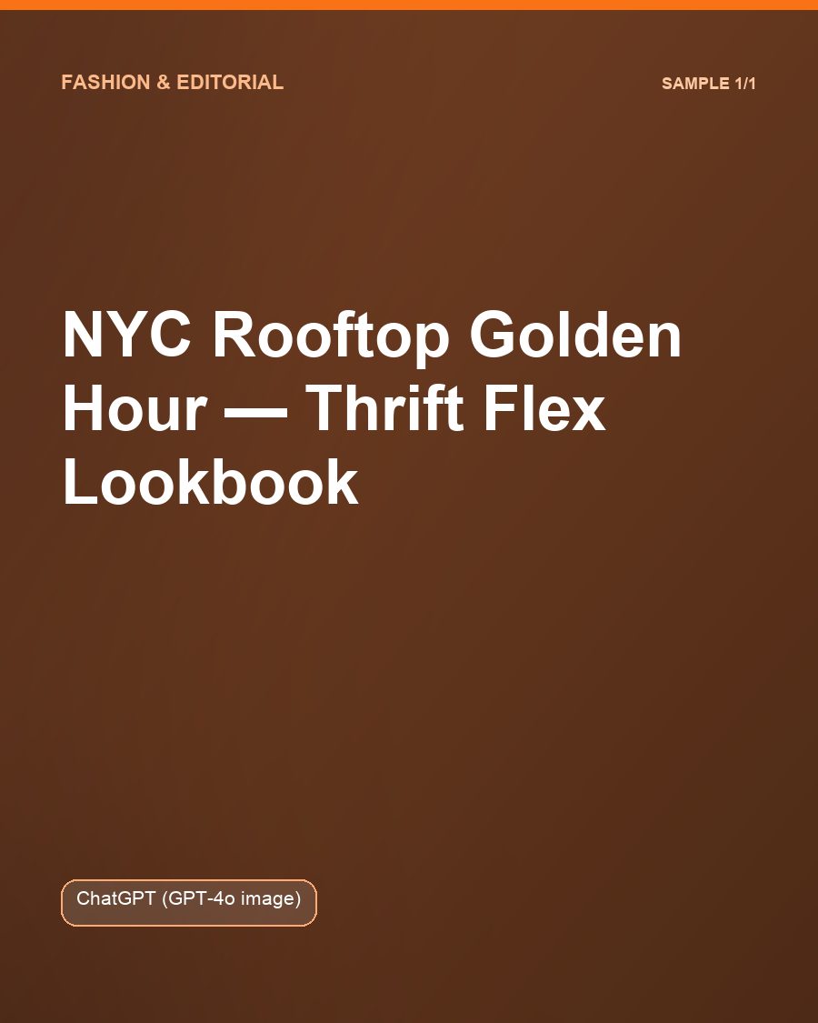 NYC Rooftop Golden Hour, Thrift Flex Lookbook