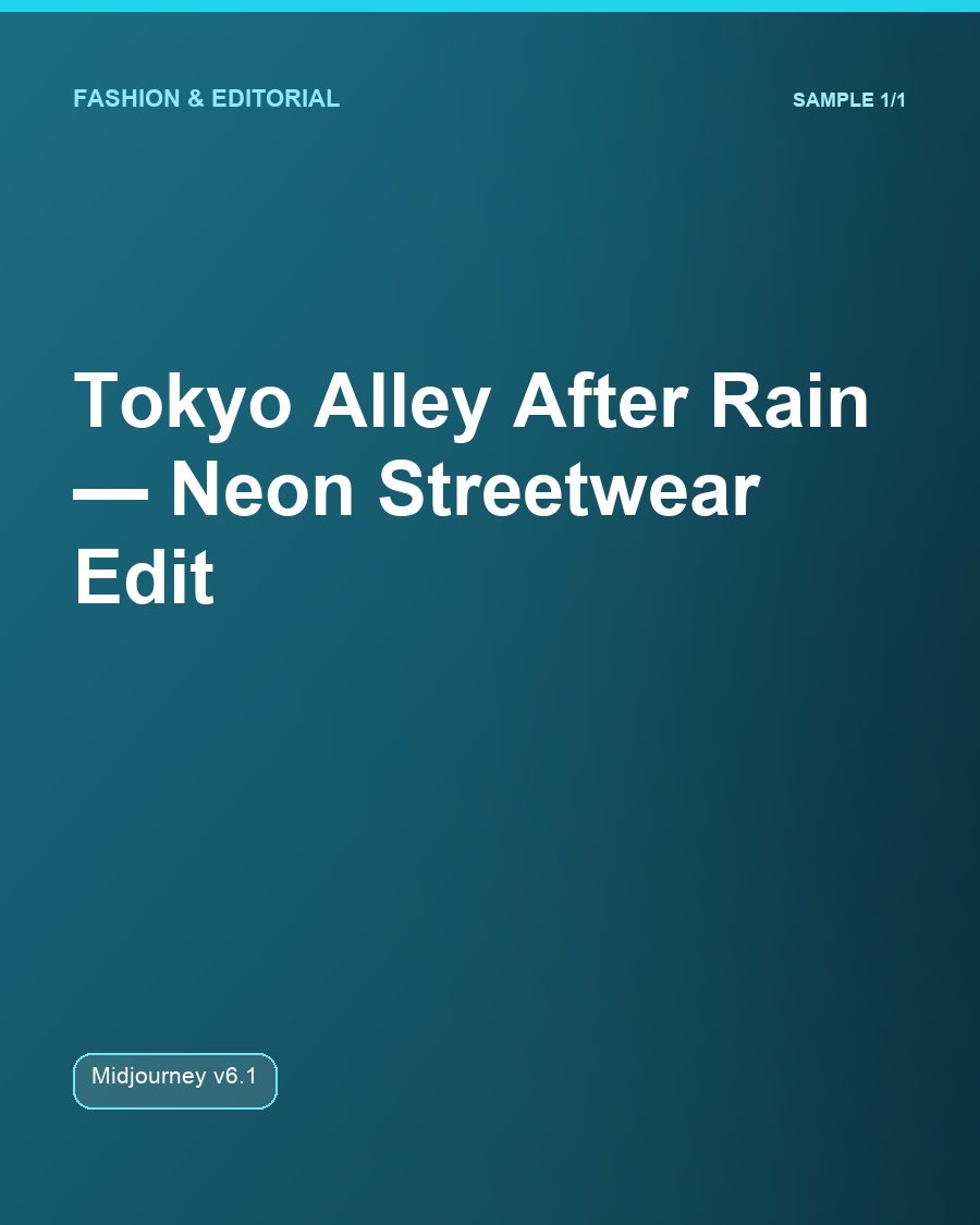 Tokyo Alley After Rain, Neon Streetwear Edit