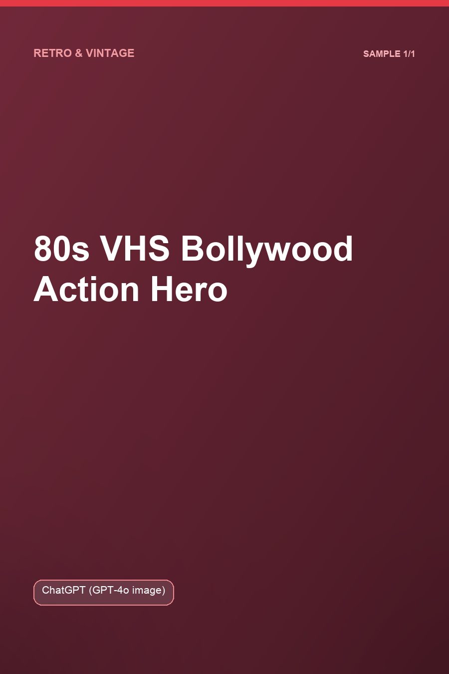 80s VHS Bollywood Action Hero