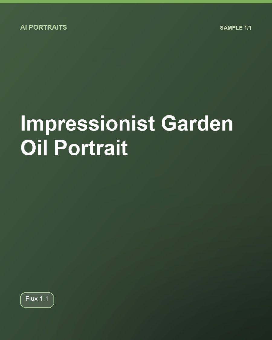 Impressionist Garden Oil Portrait